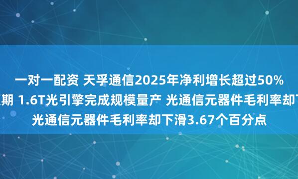 一对一配资 天孚通信2025年净利增长超过50%但金额不及机构预期 1.6T光引擎完成规模量产 光通信元器件毛利率却下滑3.67个百分点